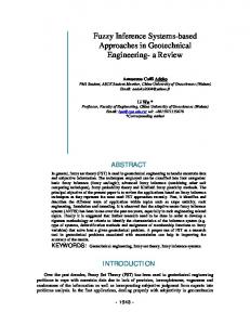 Fuzzy Inference Systems-based Approaches in Geotechnical ...