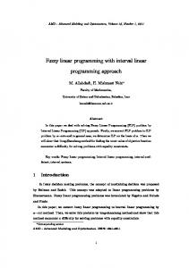 Fuzzy linear programming with interval linear programming ... - camo