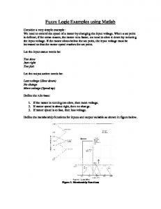 Fuzzy Logic Examples using Matlab - UTA