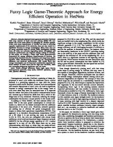 Fuzzy Logic Game-Theoretic Approach for Energy ... - IEEE Xplore