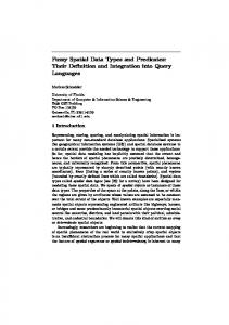 Fuzzy Spatial Data Types and Predicates: Their ... - Semantic Scholar