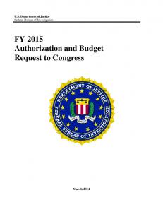 FY 2015 Congressional Budget Submission