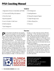 FYSA Coaches Handbook - Florida Youth Soccer Association