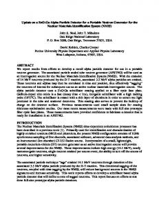 Ga alpha particle detector for a portable neutron generator ... - Scintacor