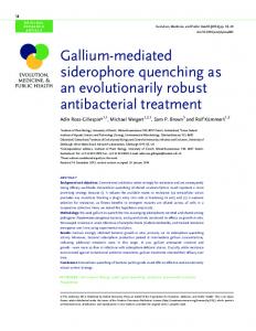 Gallium-mediated siderophore quenching as an