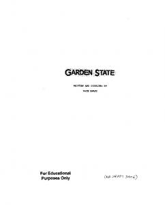 Garden State - Daily Script