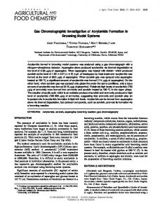 Gas Chromatographic Investigation of Acrylamide Formation in ...