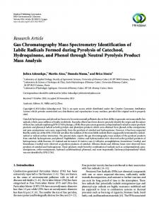 Gas Chromatography Mass Spectrometry Identification of Labile ...