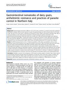 Gastrointestinal nematodes of dairy goats, anthelmintic ... - ScienceOpen