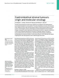 Gastrointestinal stromal tumours: origin and molecular ... - Wsimg.com