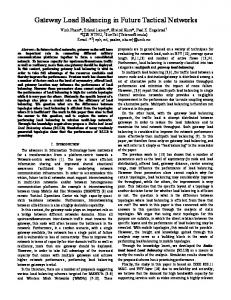 Gateway Load Balancing in Future Tactical Networks