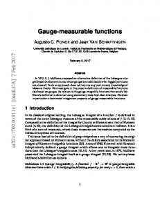 Gauge-measurable functions - arXiv