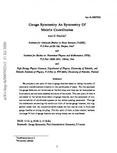 Gauge Symmetry As Symmetry Of Matrix Coordinates