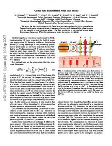 Gauss sum factorization with cold atoms