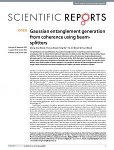 Gaussian entanglement generation from coherence ...
