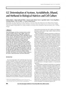 GC Determination of Acetone, Acetaldehyde, Ethanol, and ... - CiteSeerX