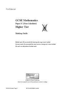 GCSE Mathematics Higher Tier