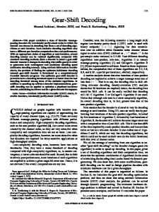 Gear-Shift Decoding - IEEE Xplore