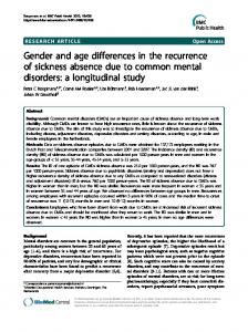 Gender and age differences in the recurrence of sickness absence ...
