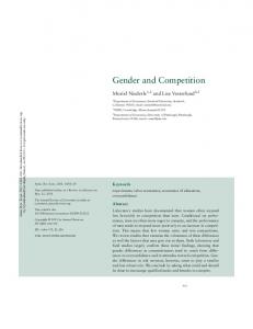 Gender and Competition - Stanford University