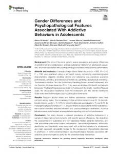 Gender Differences and Psychopathological