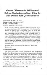 Gender Differences in Self-Reported Defense