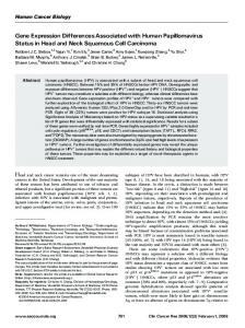 Gene Expression Differences Associated with Human Papillomavirus ...