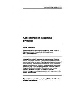 Gene expression in learning processes