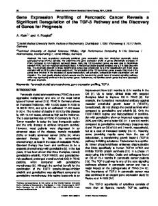 Gene Expression Profiling of Pancreatic Cancer ...