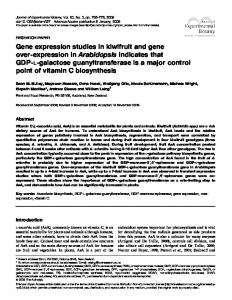 Gene expression studies in kiwifruit and gene over-expression in ...