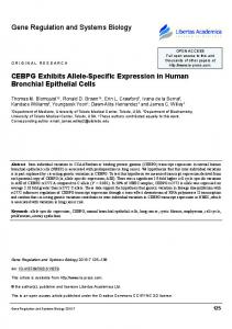 Gene Regulation and Systems Biology CEBPG Exhibits Allele-Specific ...