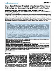 Gene Set of Nuclear-Encoded Mitochondrial ... - Open Access LMU