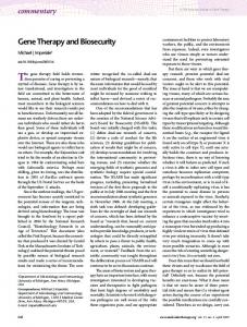 Gene Therapy and Biosecurity