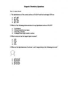 General Organic Chemistry Questions