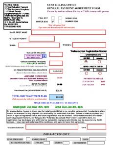 General Payment Plan