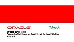 General Presentation | Oracle and Taleo