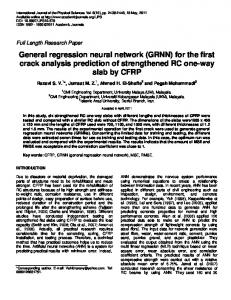 General regression neural network (GRNN) - Academic Journals