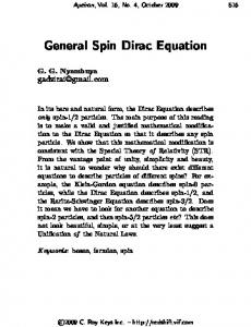 General Spin Dirac Equation - Apeiron