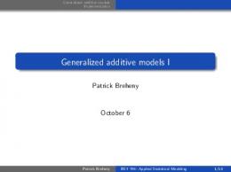 Generalized additive models I