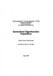 Generalized Eigenfunction Expansions