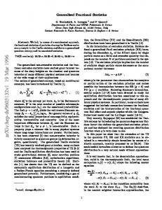 Generalized Fractional Statistics