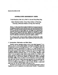 generalized regression trees - CiteSeerX