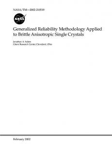 Generalized Reliability Methodology Applied to Brittle