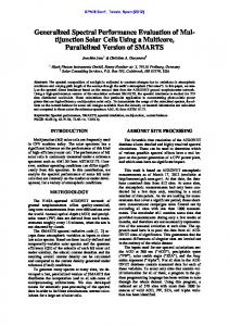 Generalized Spectral Performance Evaluation of Multijunction Solar ...