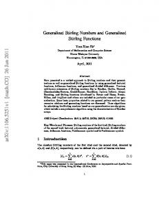 Generalized Stirling Numbers and Generalized Stirling Functions