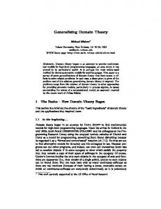 Generalizing Domain Theory - CiteSeerX