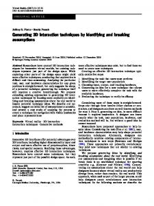 Generating 3D interaction techniques by identifying ... - Springer Link