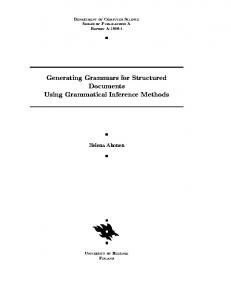 Generating Grammars for Structured Documents Using ... - CiteSeerX