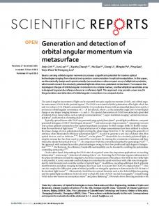 Generation and detection of orbital angular momentum via metasurface