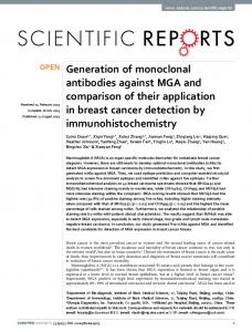 Generation of monoclonal antibodies against MGA ...